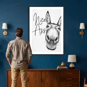 Nice Ass Funny Canvas Wall Art for Bathroom Wall Decor Cute