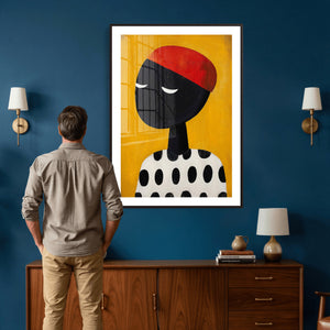 Abstract Portrait Wall Art Canvas Print, Framed Modern