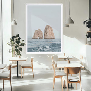 Faraglioni Capri Wall Art Canvas Print – Framed Serene Ocean