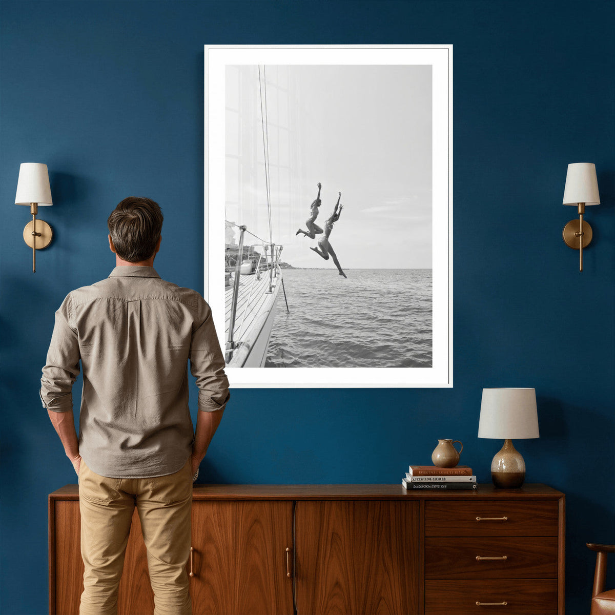 Ocean Dive Wall Art – Summer Splash Canvas Print, Waves &