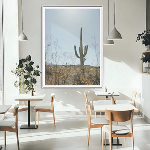 Saguaro Cactus Wall Art Canvas Print – Framed Southwestern