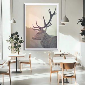 Deer Canvas Wall Art Print – Framed Woodland Animal Rustic