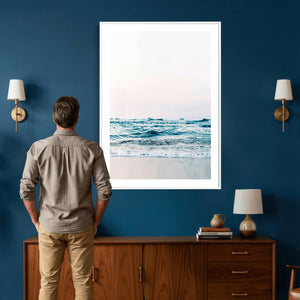 Minimal Ocean Wave Wall Art Canvas Print – Coastal Seascape