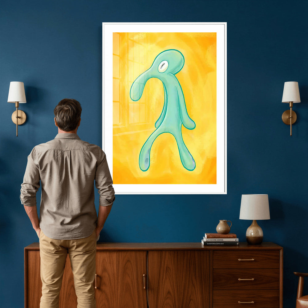 Squidward Tentacles Wall Art Canvas Print – Bold and Brash