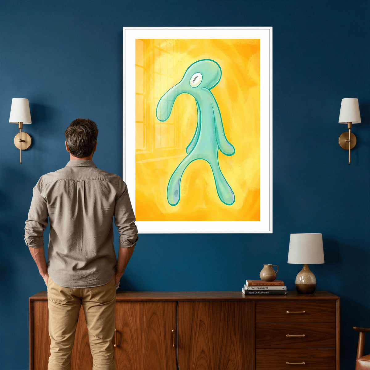 Squidward Tentacles Wall Art Canvas Print – Bold and Brash