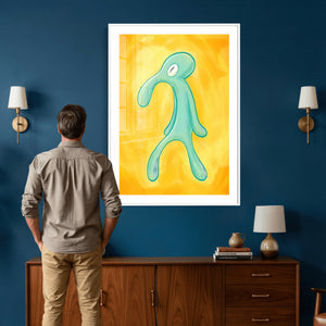 Squidward Tentacles Wall Art Canvas Print – Bold and Brash