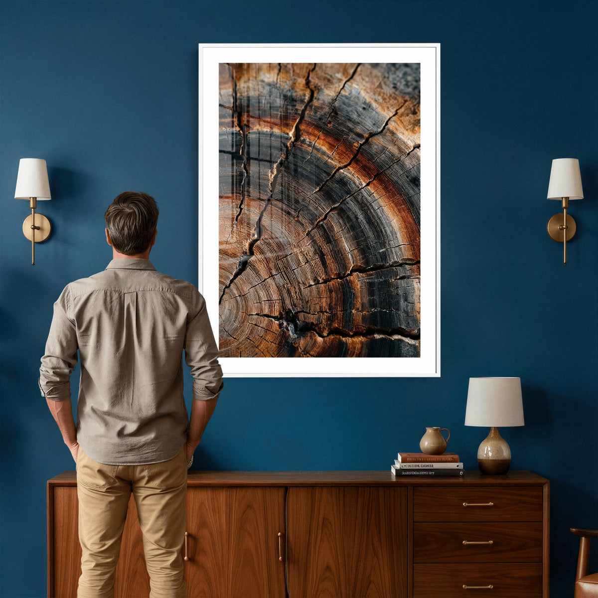 Abstract Tree Rings Wall Art Canvas Print Wood Grain Rings