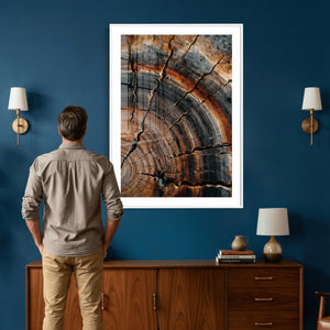 Abstract Tree Rings Wall Art Canvas Print Wood Grain Rings