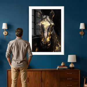 Abstract Horse Wall Art Canvas Print – Painting Style