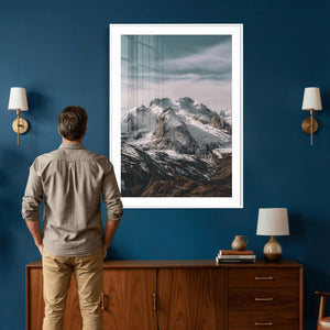 Alpine Mountain Landscape Wall Art Canvas Print, Snowy Peak