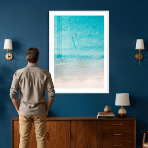 Aerial Turquoise Beach Wall Art Canvas Print – Minimal