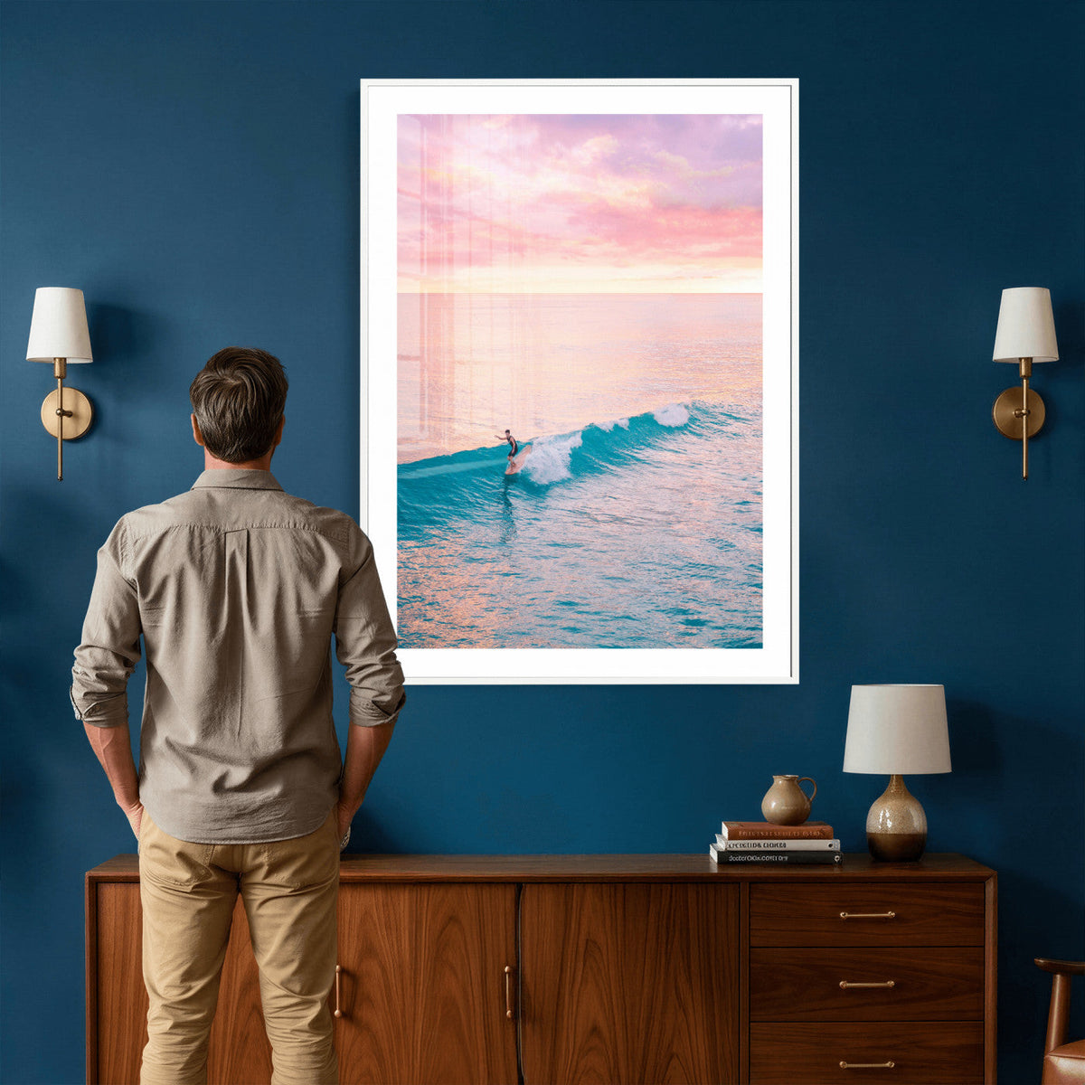 Sunset Surf Wall Art Canvas Print – Coastal Ocean