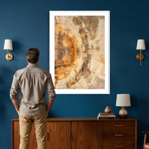 Abstract Wood Ring Wall Art Canvas Print – Natural Tree Ring