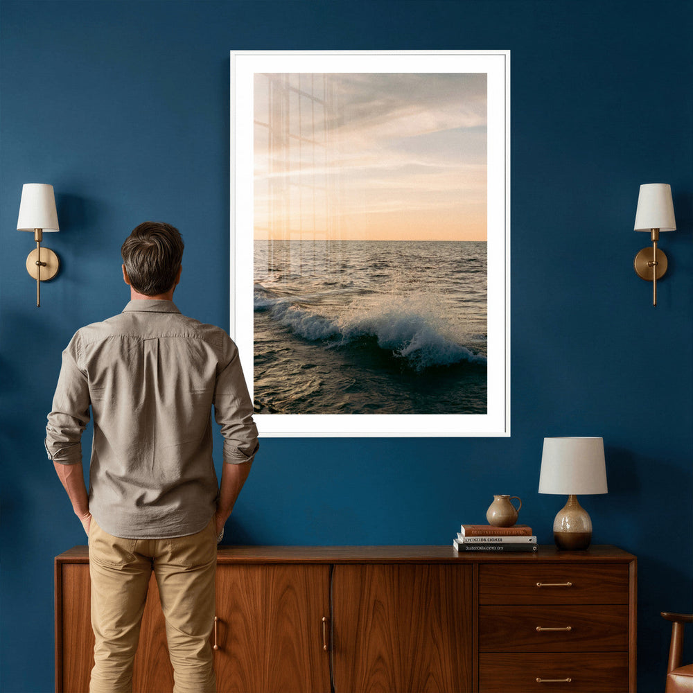 Ocean Wave Wall Art Canvas Print, Calm Coastal Nature