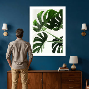 Abstract Teal Blue Wall Art Canvas Print, Modern Abstract