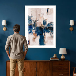 Abstract Navy Blue Wall Art Canvas Print