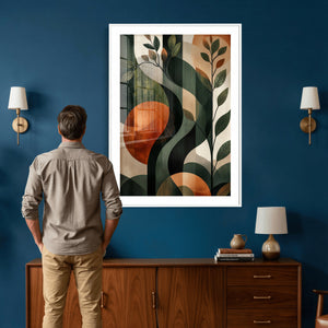 Abstract Green Flowers Wall Art Canvas Print