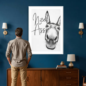 Nice Ass Funny Canvas Wall Art for Bathroom Wall Decor Cute