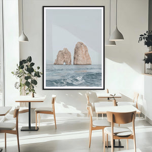 Faraglioni Capri Wall Art Canvas Print – Framed Serene Ocean