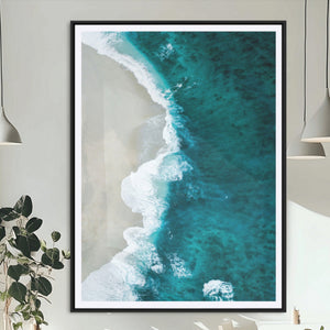 Aerial Ocean View Wall Art Canvas Print – Framed Coastal