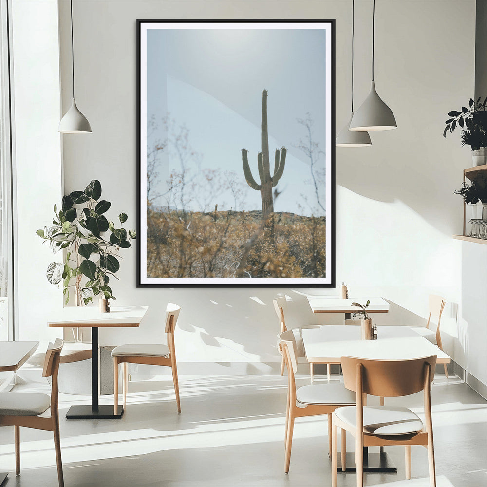 Saguaro Cactus Wall Art Canvas Print – Framed Southwestern
