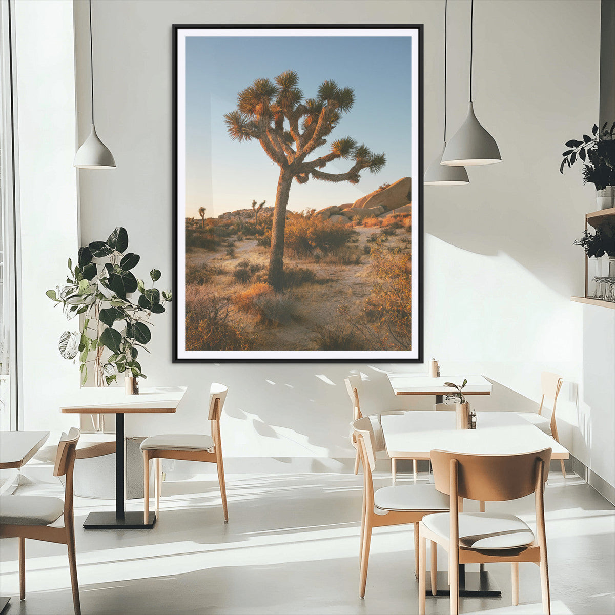 Joshua Tree Wall Art Canvas Print – Framed Desert Sunset