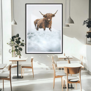 Highland Cow Wall Art Canvas Print – Framed Horned Scottish