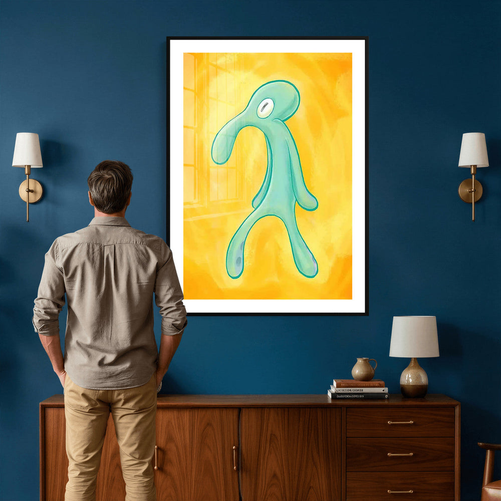 Squidward Tentacles Wall Art Canvas Print – Bold and Brash