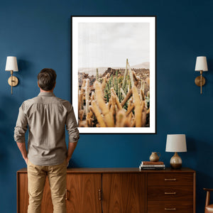 Minimal Desert Cactus Wall Art Canvas Print, Neutral