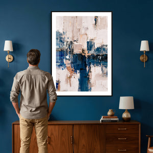 Abstract Navy Blue Wall Art Canvas Print