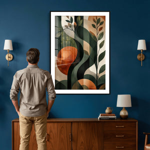Abstract Green Flowers Wall Art Canvas Print