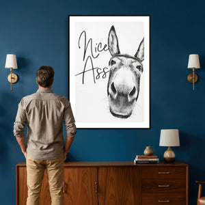 Nice Ass Funny Canvas Wall Art for Bathroom Wall Decor Cute