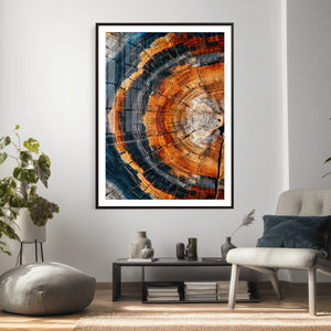 Abstract Wood Grain Canvas Print, Tree Ring Pattern Wall