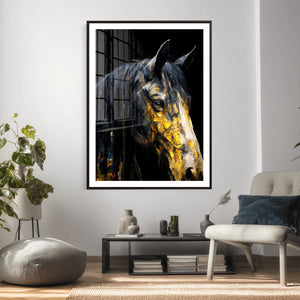 Abstract Horse Wall Art Canvas Print – Painting Style