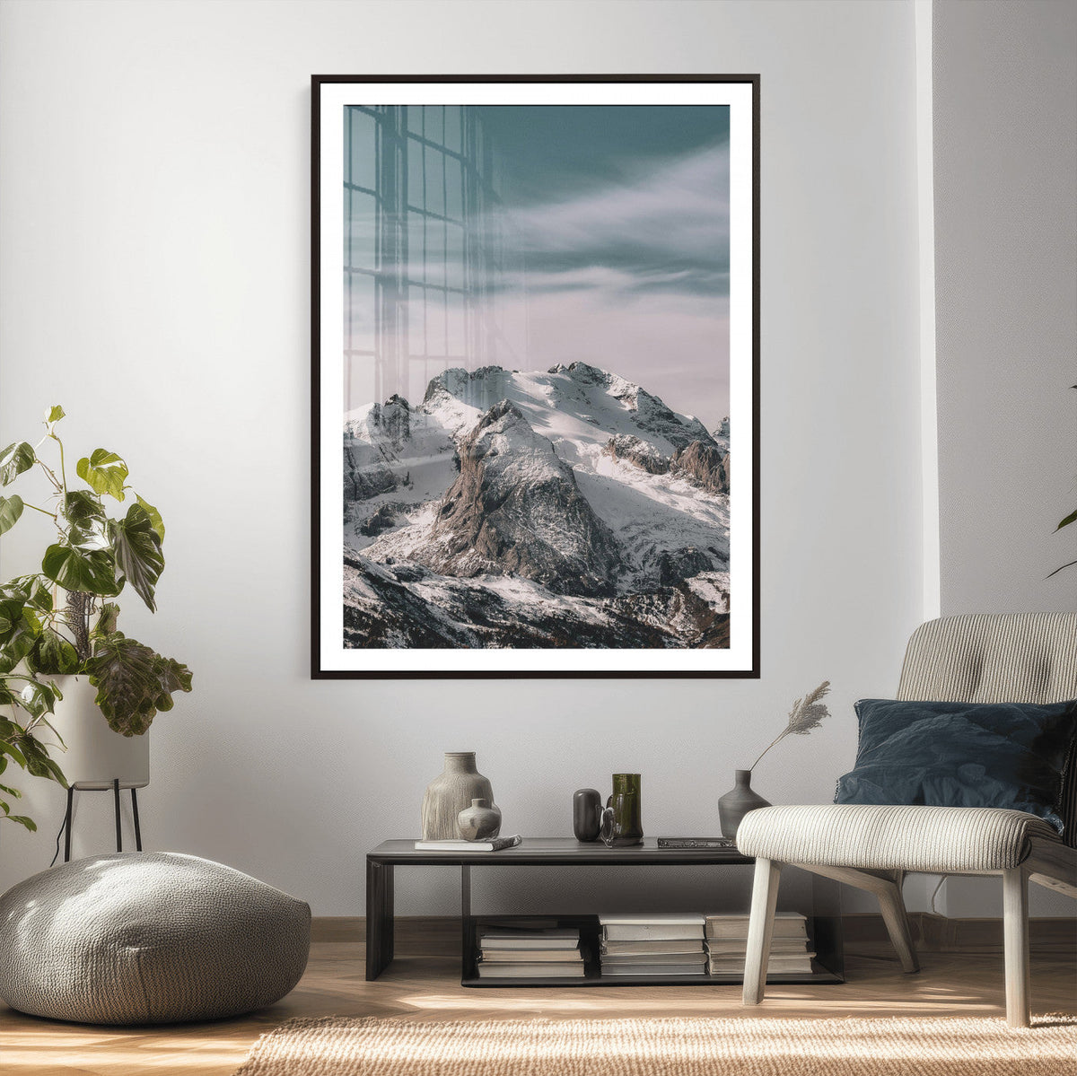 Alpine Mountain Landscape Wall Art Canvas Print, Snowy Peak