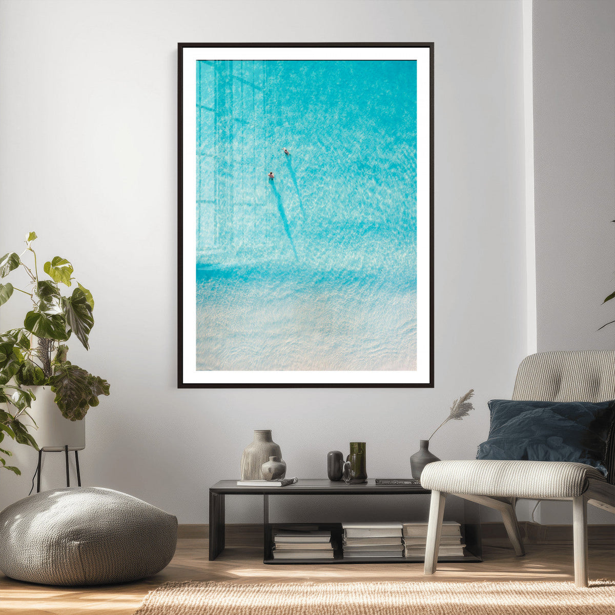 Aerial Turquoise Beach Wall Art Canvas Print – Minimal