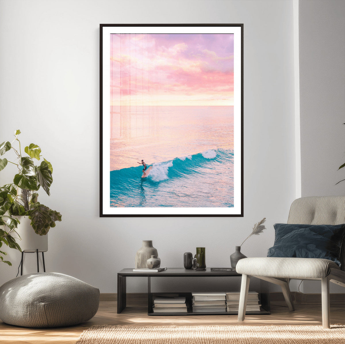 Sunset Surf Wall Art Canvas Print – Coastal Ocean