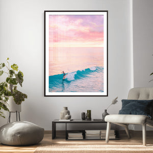 Sunset Surf Wall Art Canvas Print – Coastal Ocean