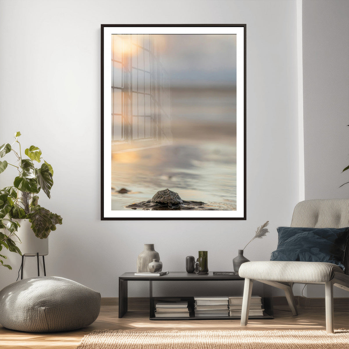 Sea Turtle Hatchling Wall Art Canvas Print – Soft Coastal