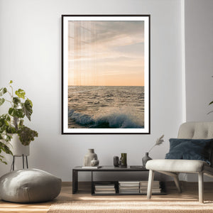 Ocean Wave Wall Art Canvas Print, Calm Coastal Nature