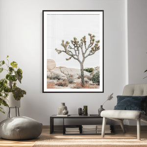 Joshua Tree Desert Wall Art Canvas Print, Minimal Southwest