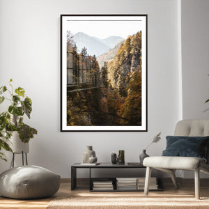 Autumn Forest Mountain Wall Art Canvas Print, Nature