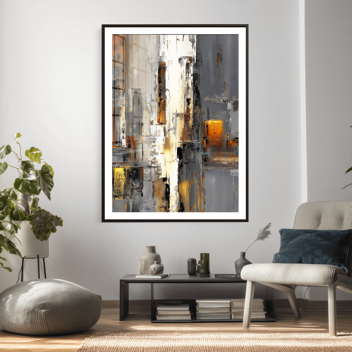 Abstract Urban Reflection Wall Art Canvas Print