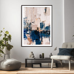 Abstract Navy Blue Wall Art Canvas Print