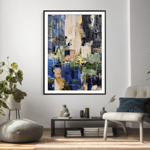 Abstract Dark Blue Wall Art Canvas Print