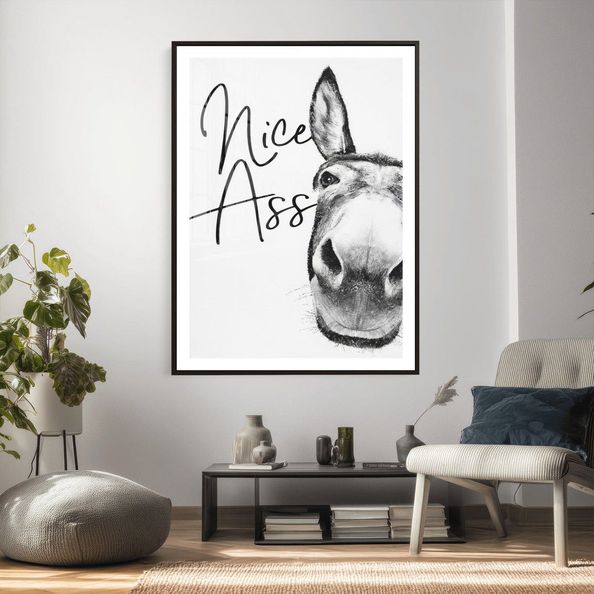 Nice Ass Funny Canvas Wall Art for Bathroom Wall Decor Cute