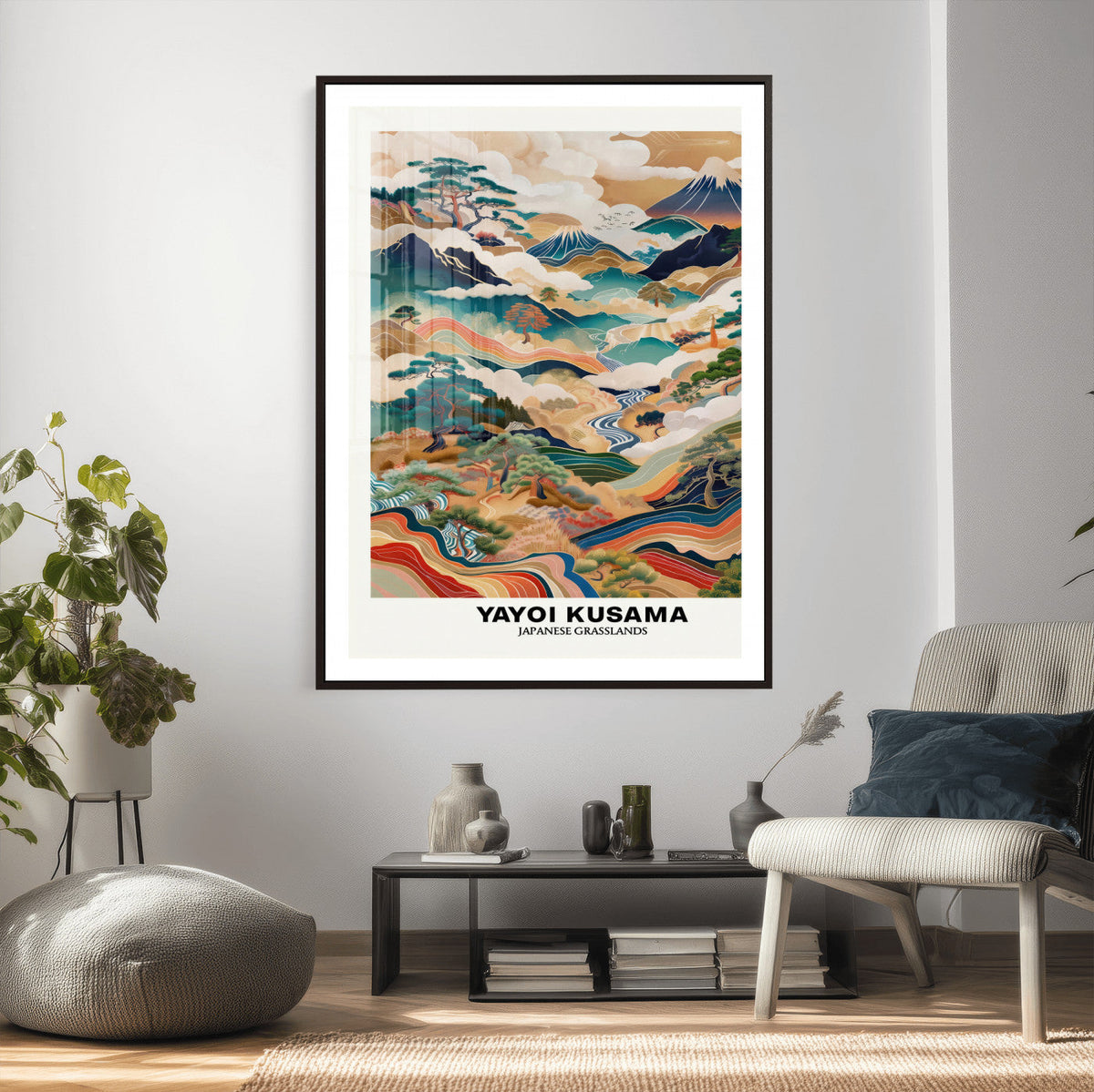 Yayoi Kusama Japanese Landscape Wall Art Canvas Print,