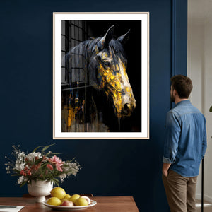 Abstract Horse Wall Art Canvas Print – Painting Style