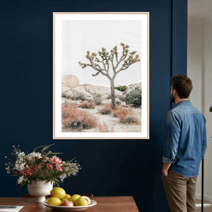 Joshua Tree Desert Wall Art Canvas Print, Minimal Southwest
