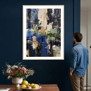 Abstract Dark Blue Wall Art Canvas Print